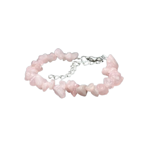 Bracelet en quartz rose naturel
